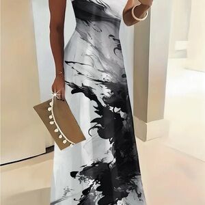 Black and White spaghetti strap  Gown  great for the summer